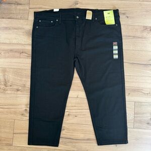 Levis 502 Taper Regular Fit Flex Mens 50x29 Big & Tall Black Jeans Stretch Denim